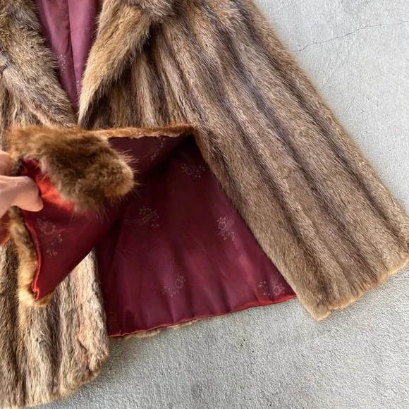 1940s‎ Mortons Washington DC Vintage Mink Fur Capelet Jacket Collar Brown - Picture 2 of 6